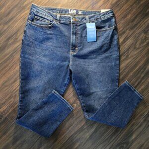 LEE Regular Fit Skinny High-Rise Blue Denim Jeans NWT/SIZE 18P